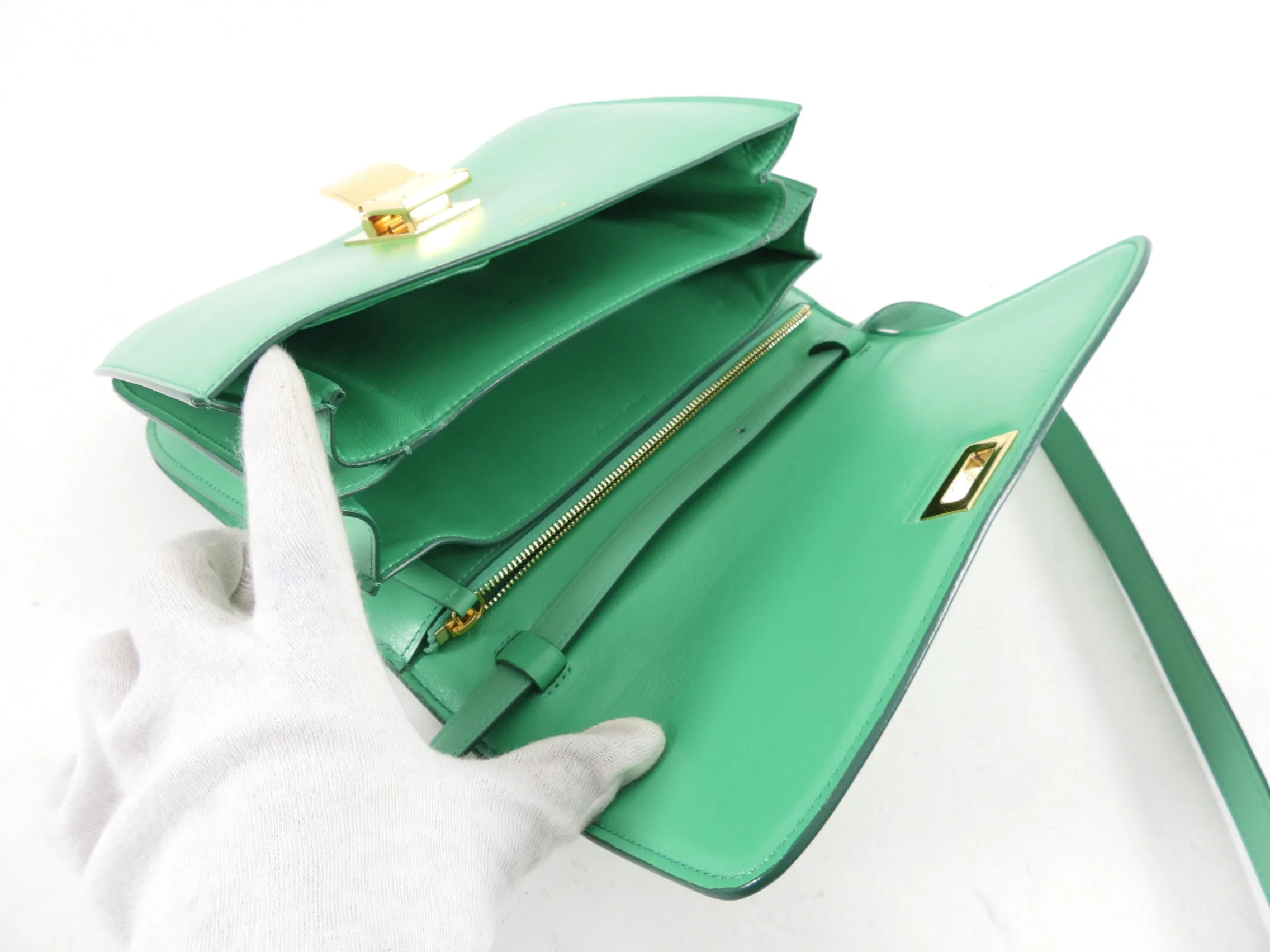 Green Medium Classic Box Bag