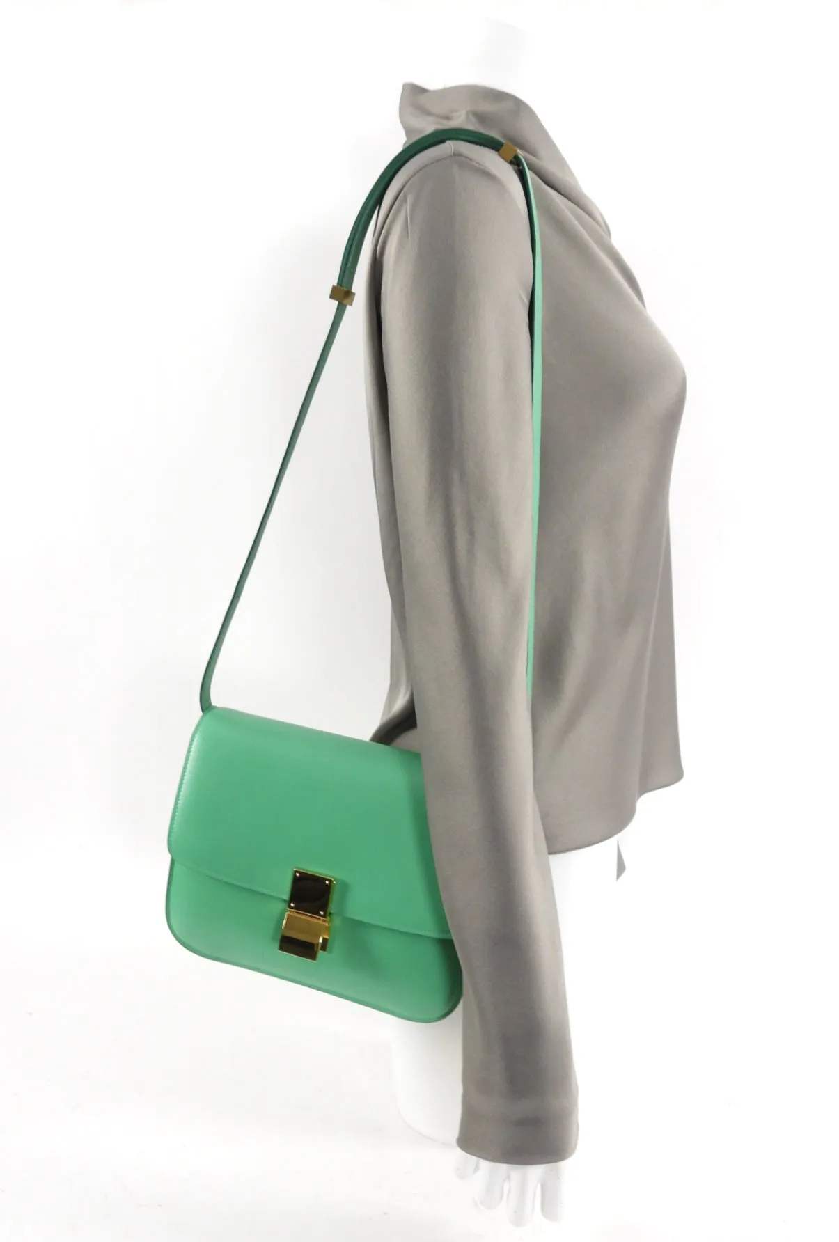 Green Medium Classic Box Bag