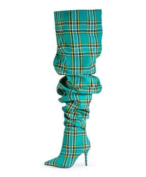 Green Tartan Boots