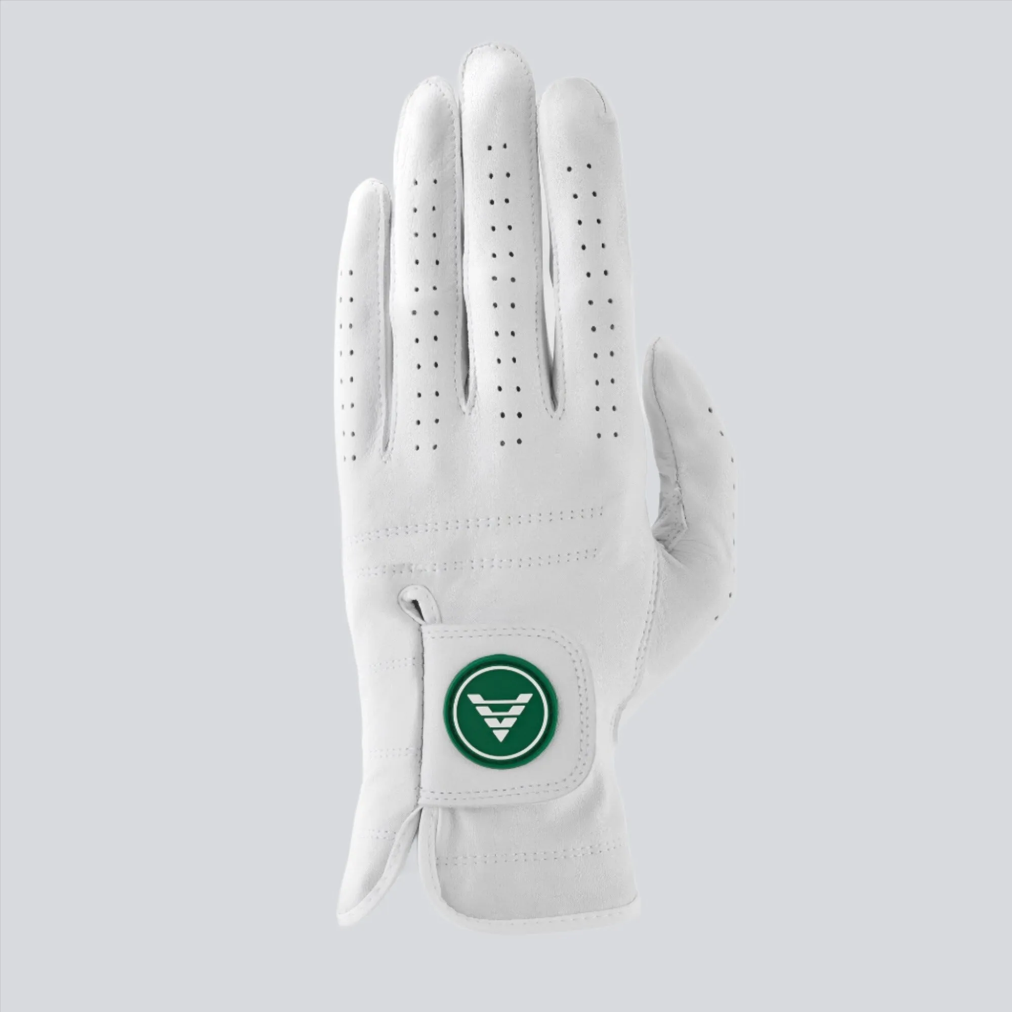 Green White Premium Cabretta Leather Golf Glove