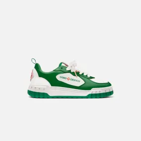 Green/White Leather Casablanca Tennis Court Sneaker