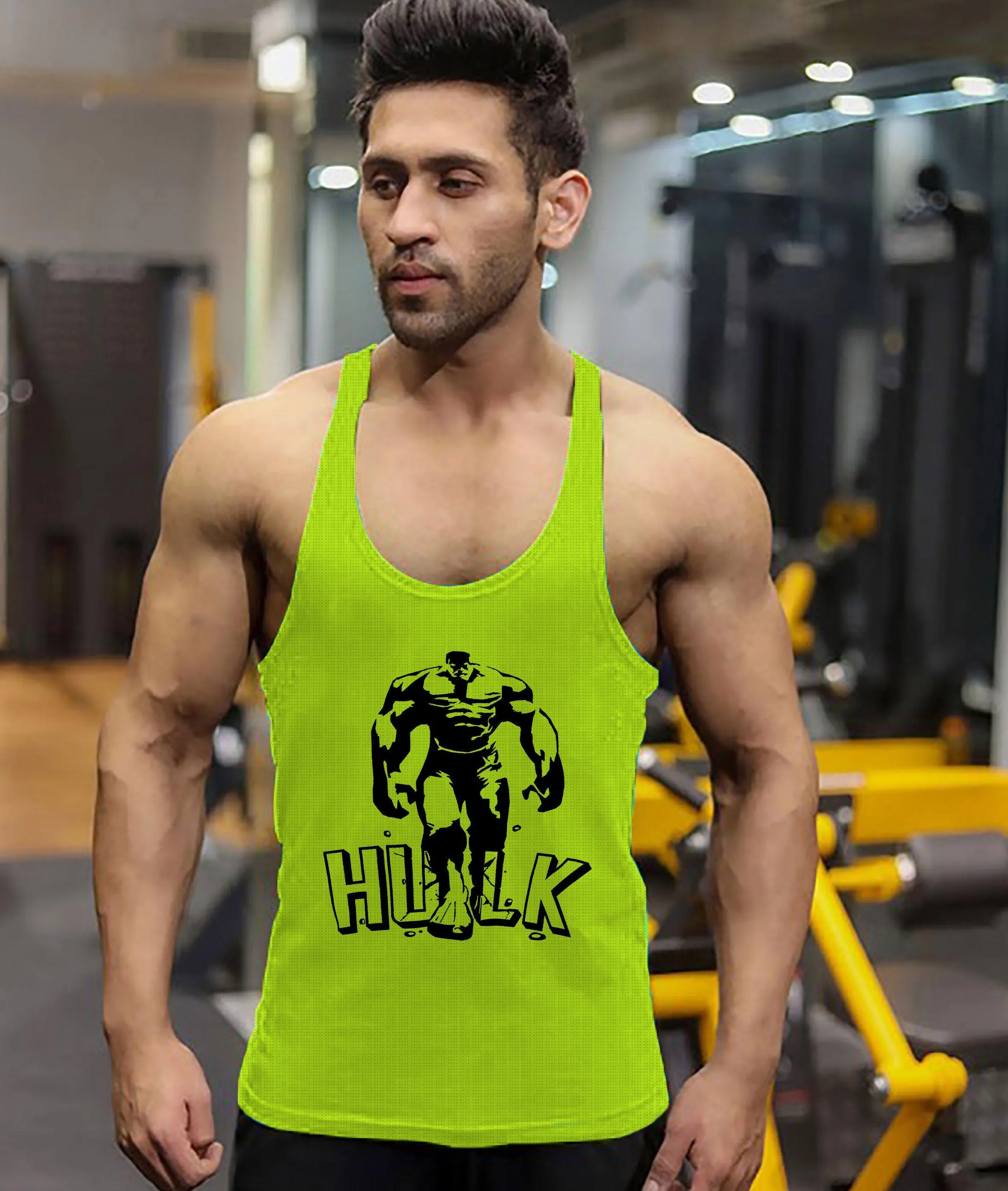 GymX Hulk Neon Green Stringer on Sale.