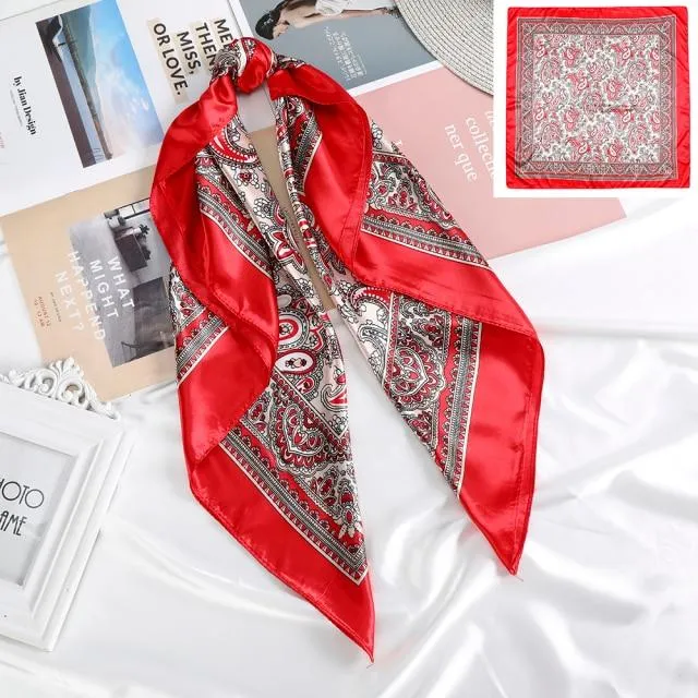 Head Scarf Bandana Women Square Print Turban Headband Hair Band