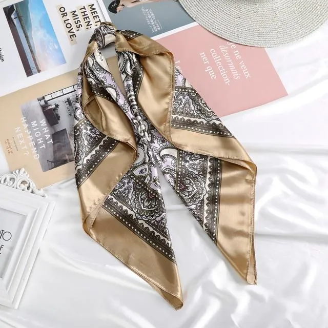 Head Scarf Bandana Women Square Print Turban Headband Hair Band