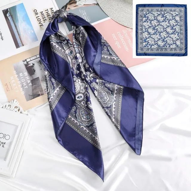 Head Scarf Bandana Women Square Print Turban Headband Hair Band