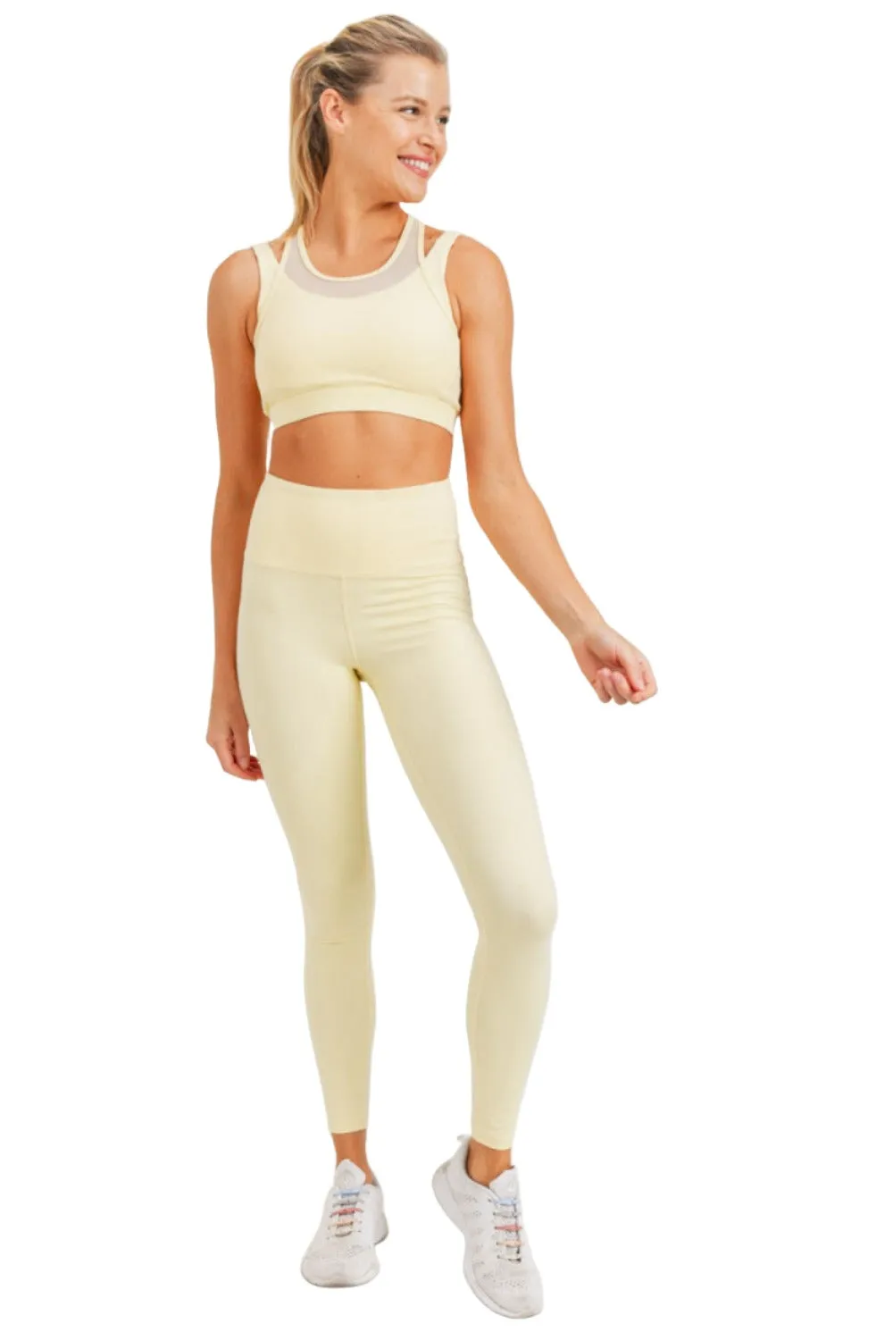 High Waist Leggings - Mono B Essential Sweetheart design