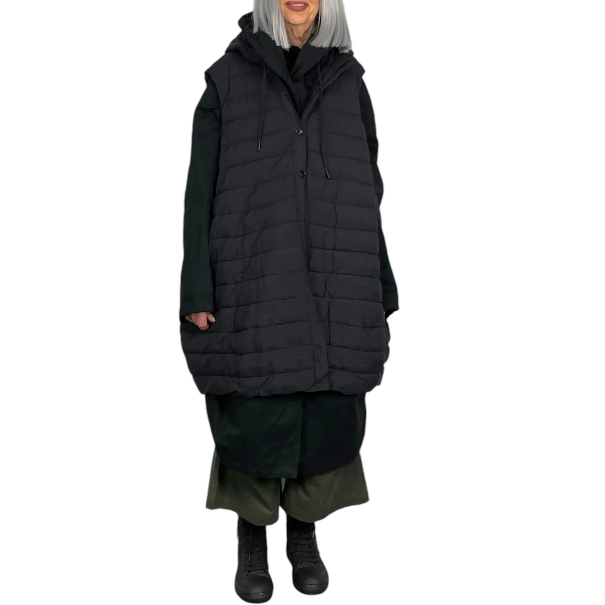 Hooded Jacket with Quilted Vest