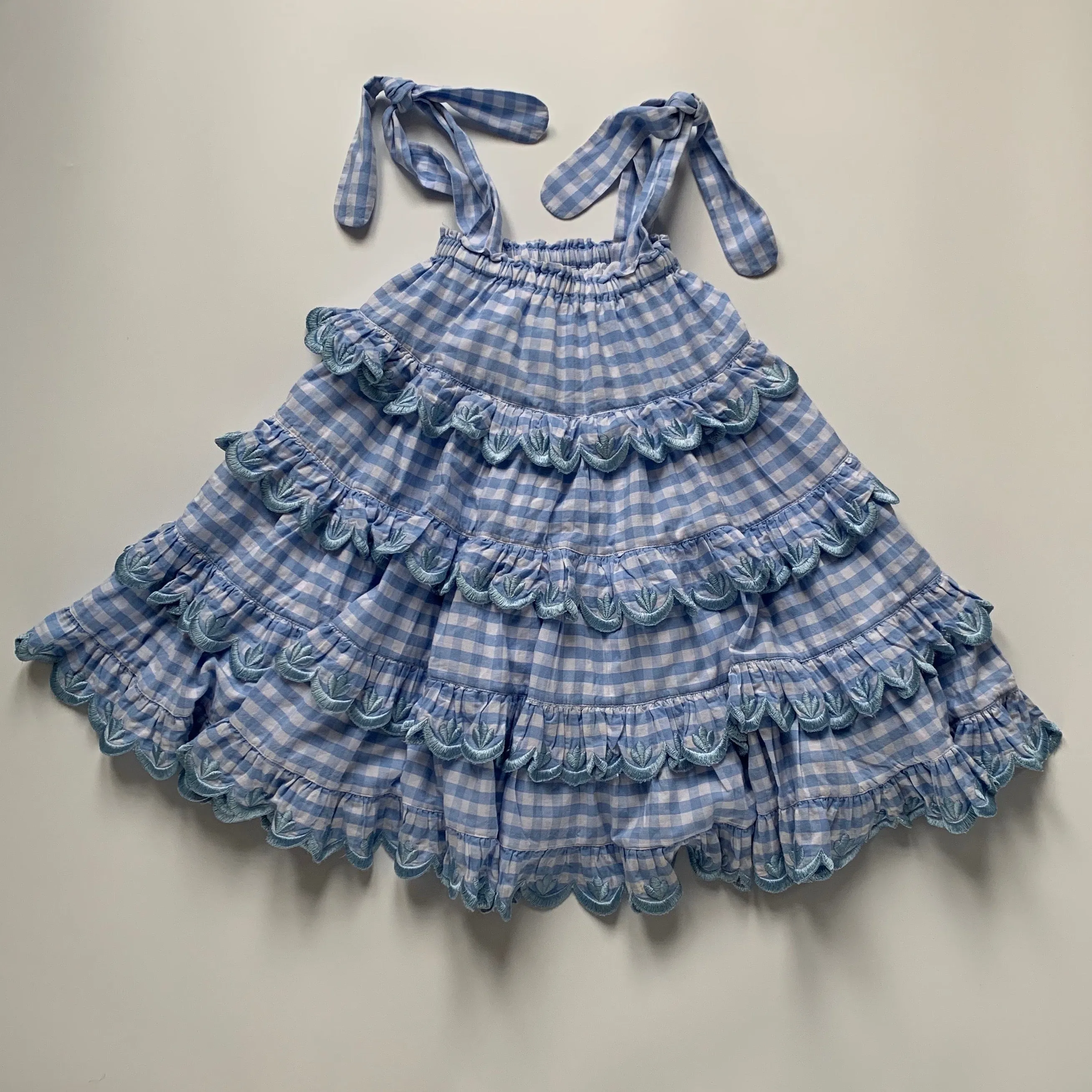 Innika Choo Blue White Gingham Dress 6 - 8 Years