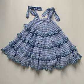 Innika Choo Blue White Gingham Dress 6 - 8 Years