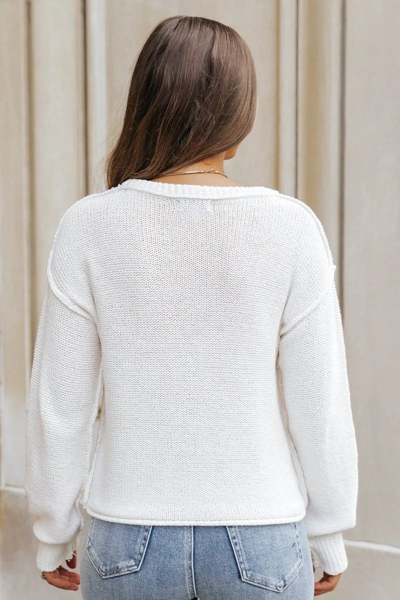 Ivory Everyday Fall Pullover Sweater