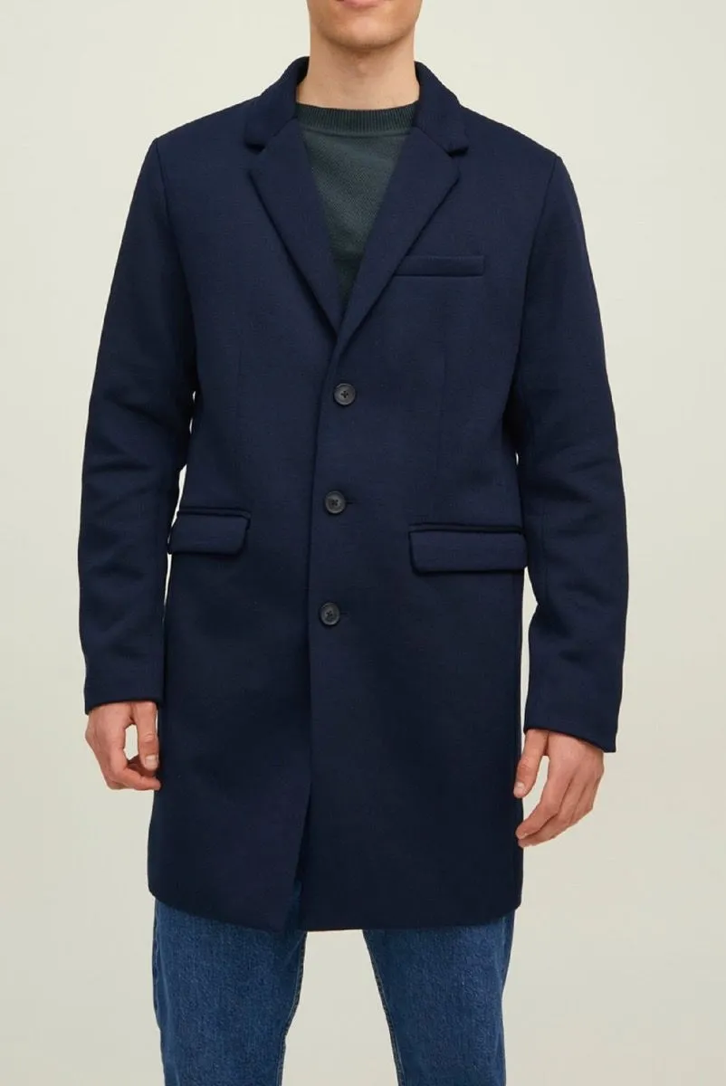 Navy Blazer Jack & Jones Long Marco Coat Jacket