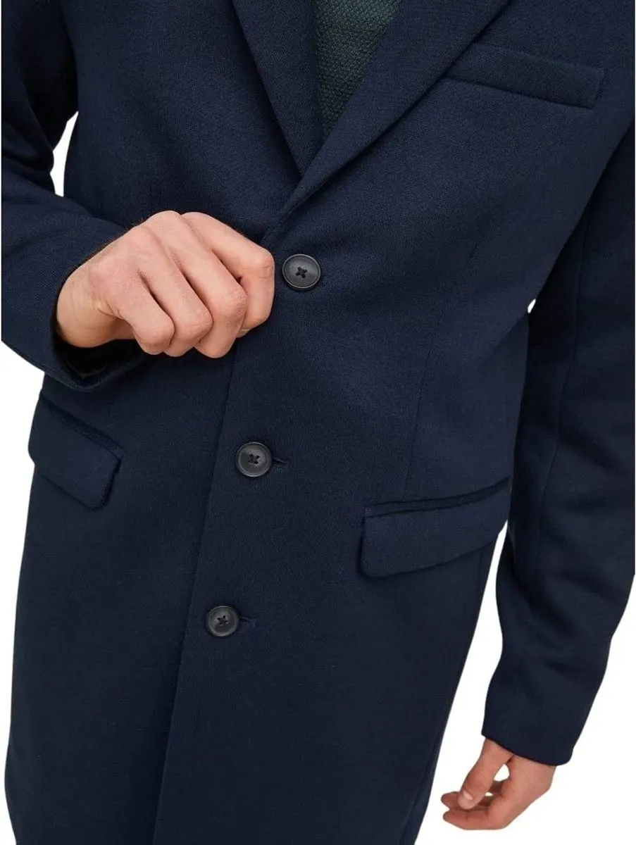 Navy Blazer Jack & Jones Long Marco Coat Jacket