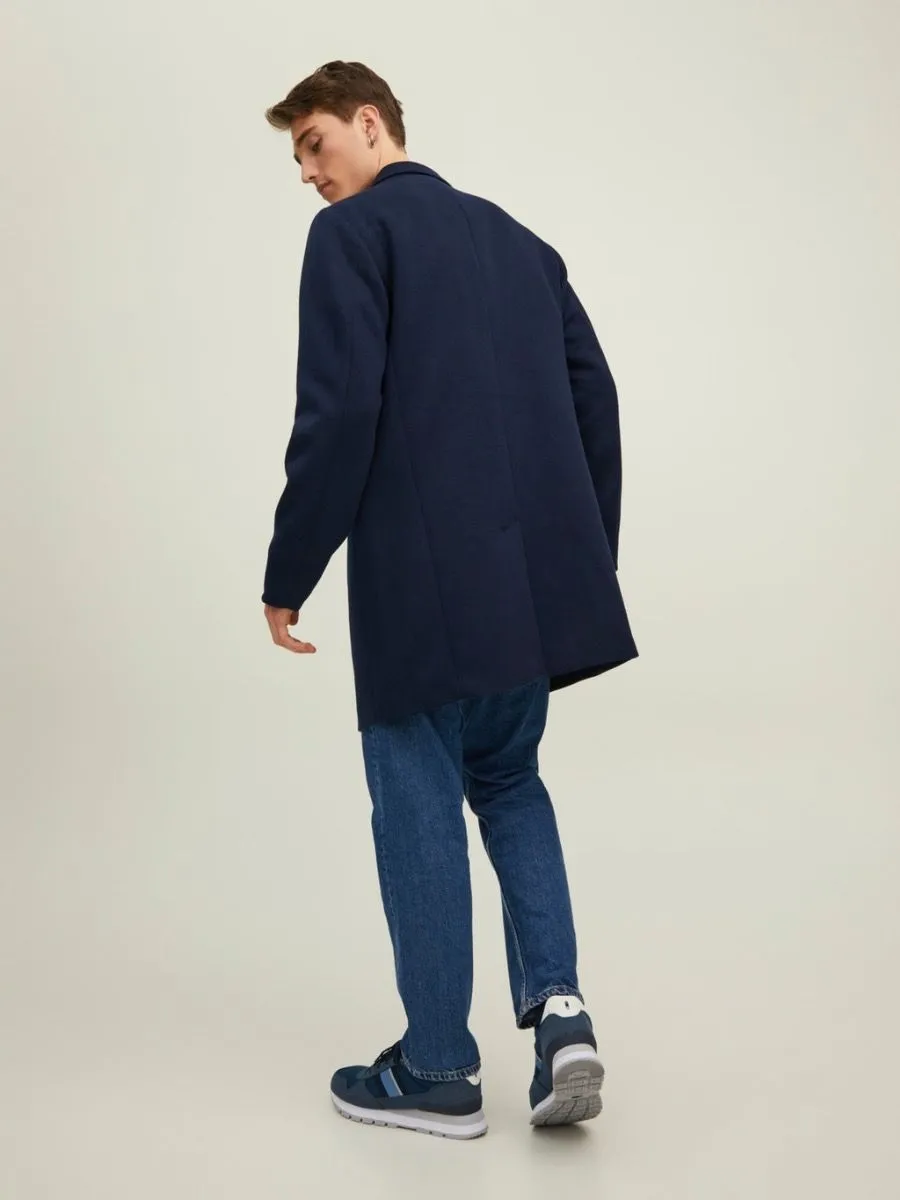 Navy Blazer Jack & Jones Long Marco Coat Jacket