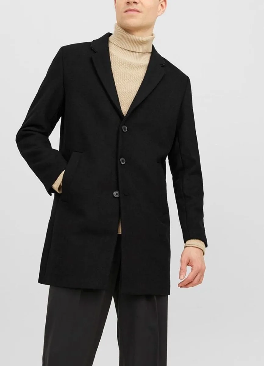 Black Jack & Jones Long Wool Morrison Coat Jacket