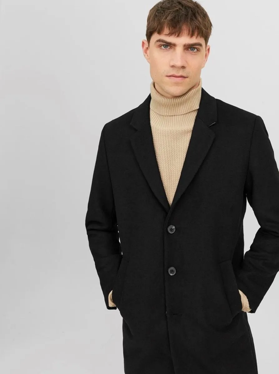 Black Jack & Jones Long Wool Morrison Coat Jacket