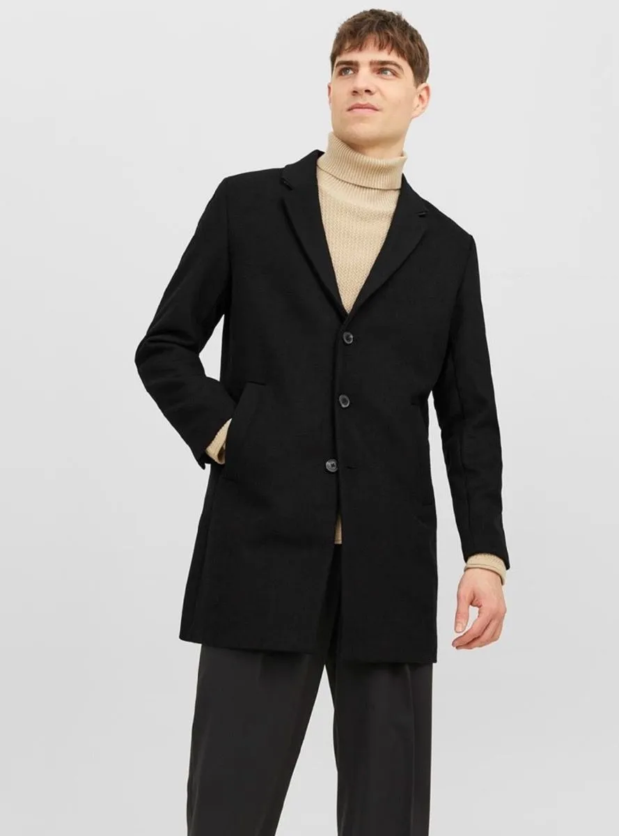 Black Jack & Jones Long Wool Morrison Coat Jacket