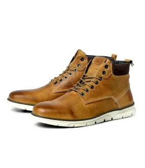 Jack and Jones Tubar Leather Boots Honey