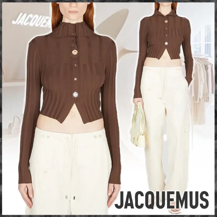 JACQUEMUS Long Sleeves Nylon Cardigans for Casual Street Style