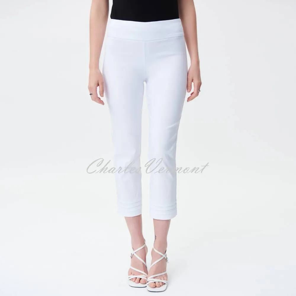 Joseph Ribkoff White Cropped Trouser with Ankle Detail - Style 231029