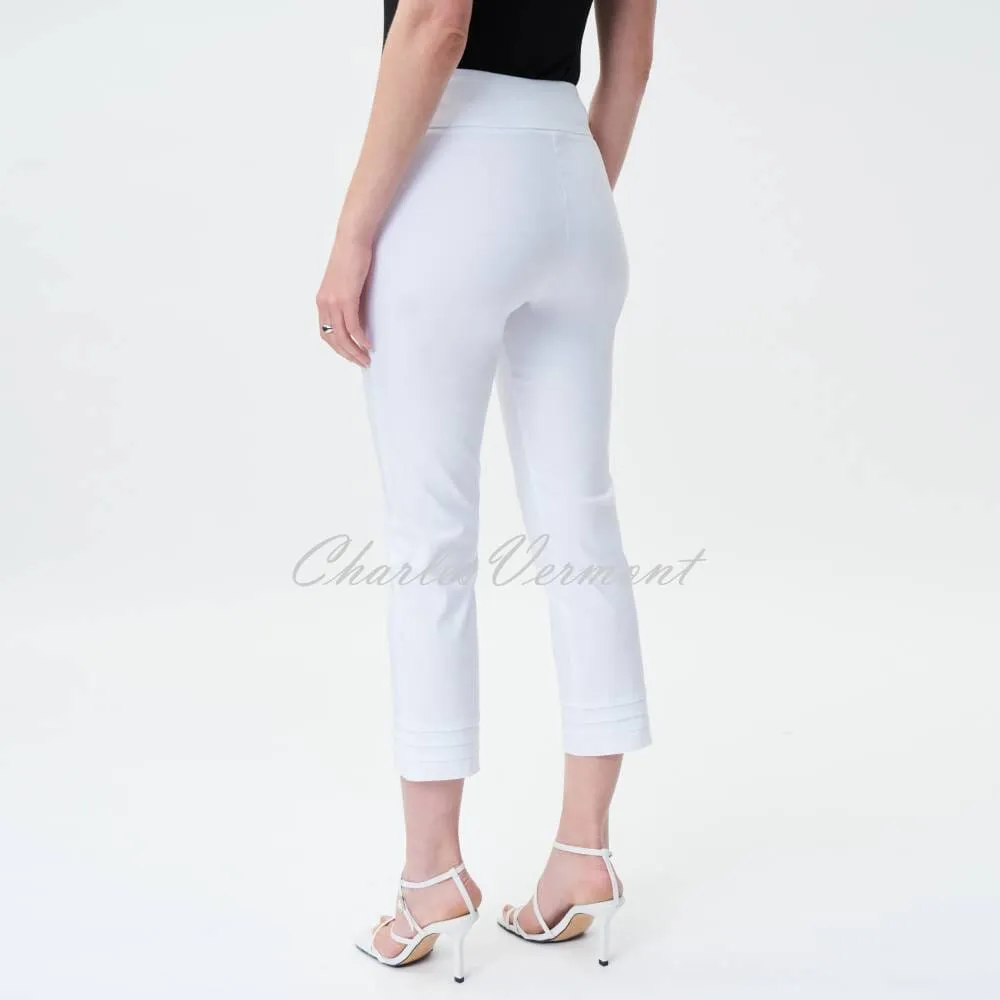 Joseph Ribkoff White Cropped Trouser with Ankle Detail - Style 231029