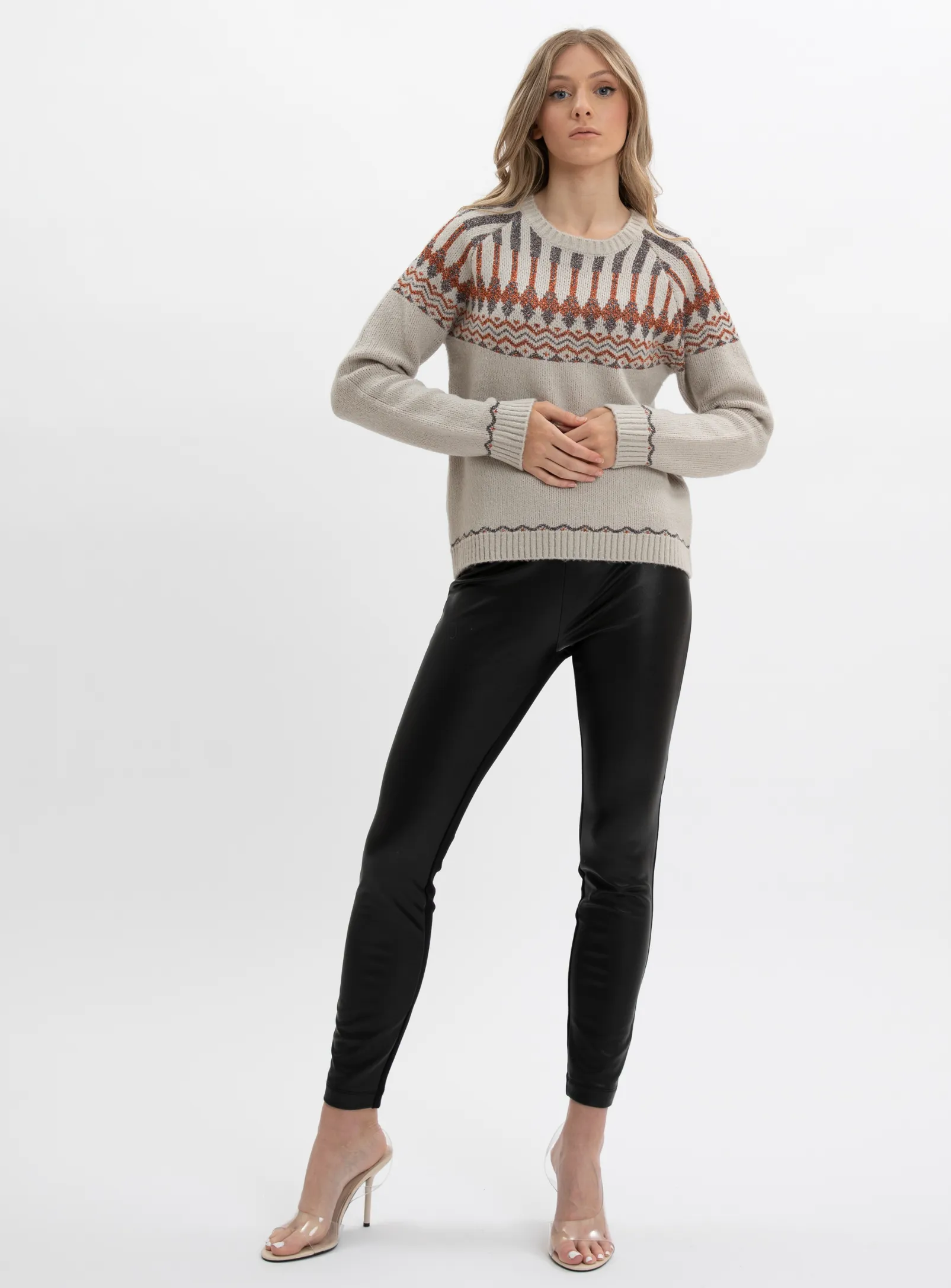 KARINA sweater with round neck and lurex