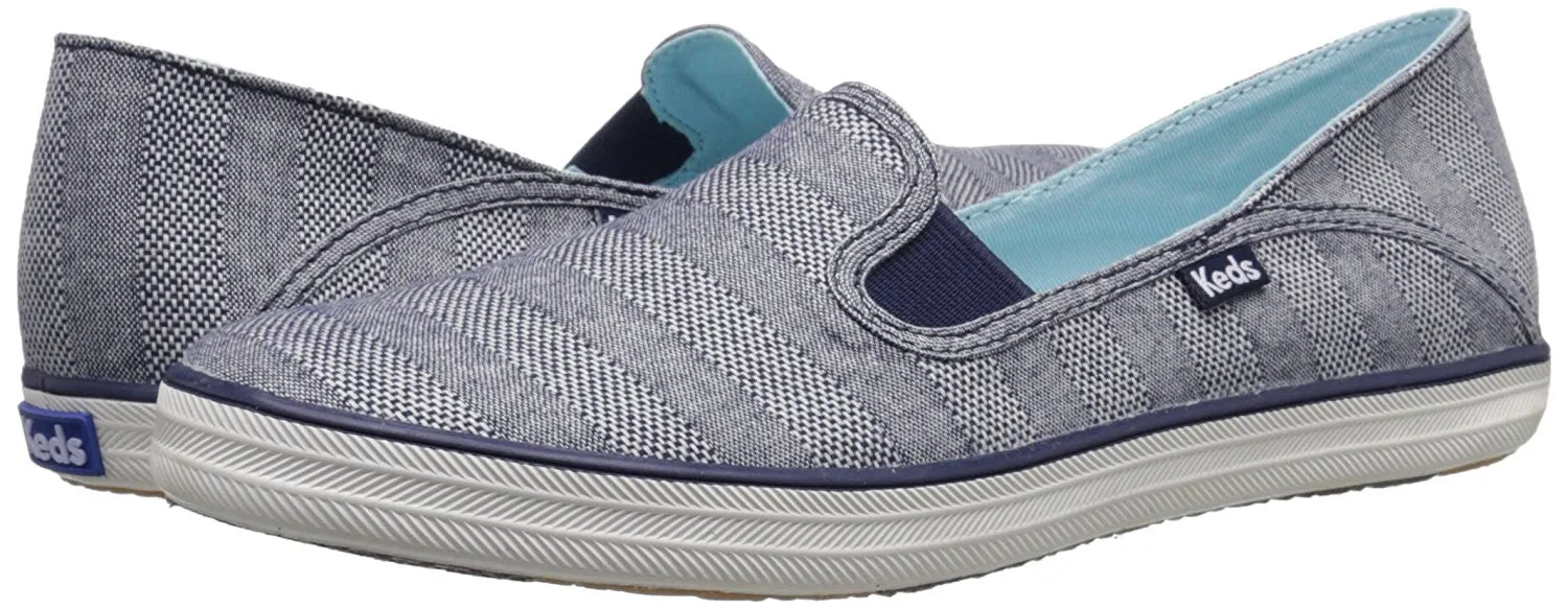 Chambray Stripe Fashion Sneaker by Keds Women's Crashback