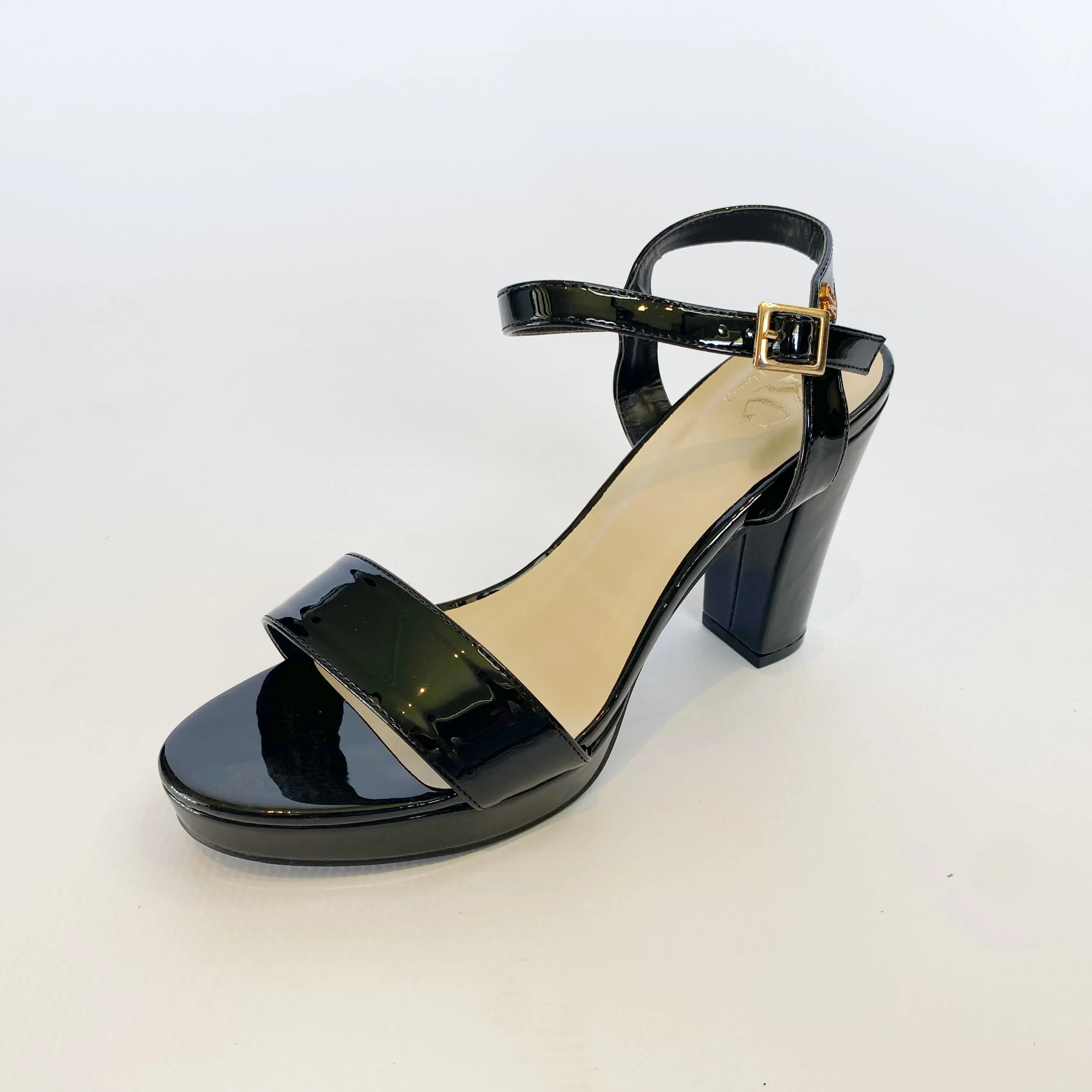 KG black patent platform high heels