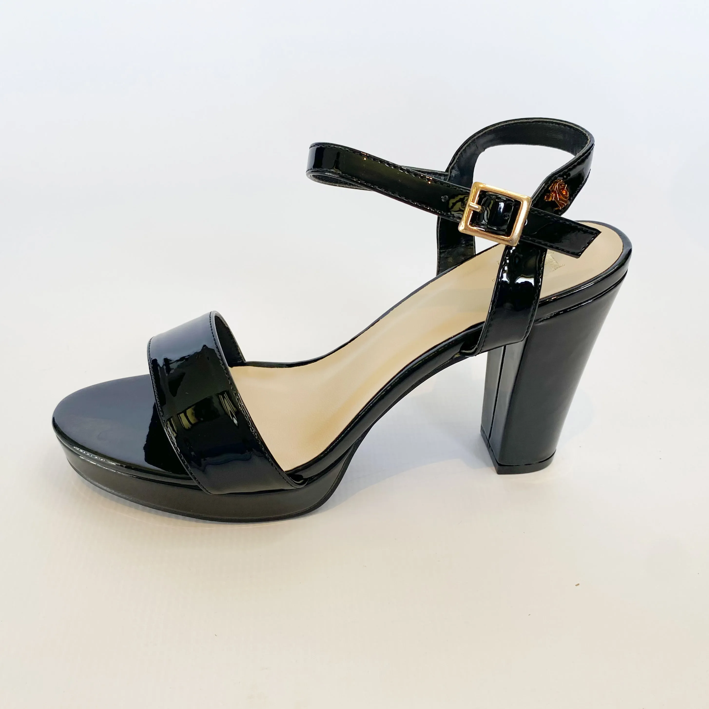 KG black patent platform high heels