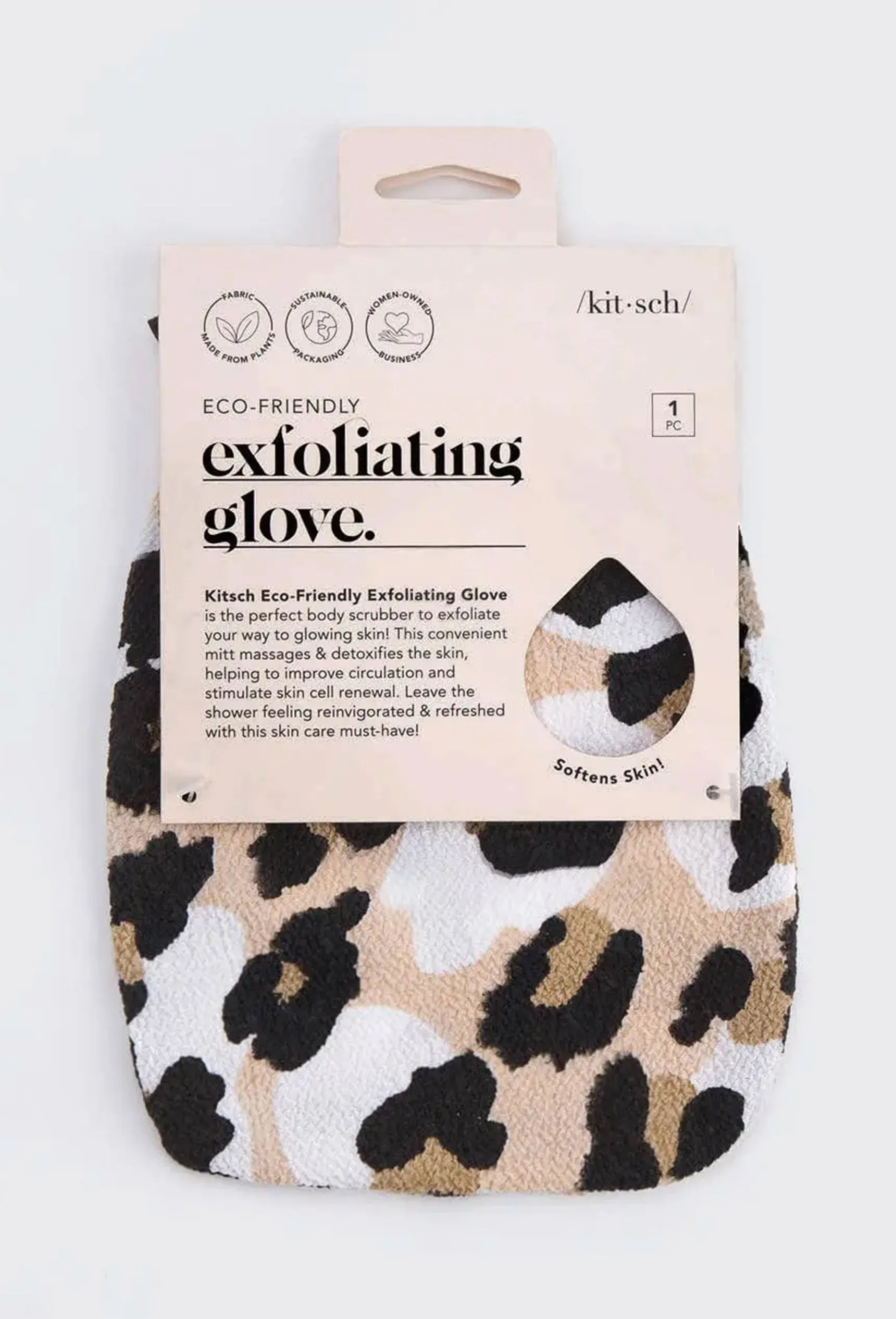 Kitsch Leopard Print Exfoliating Glove