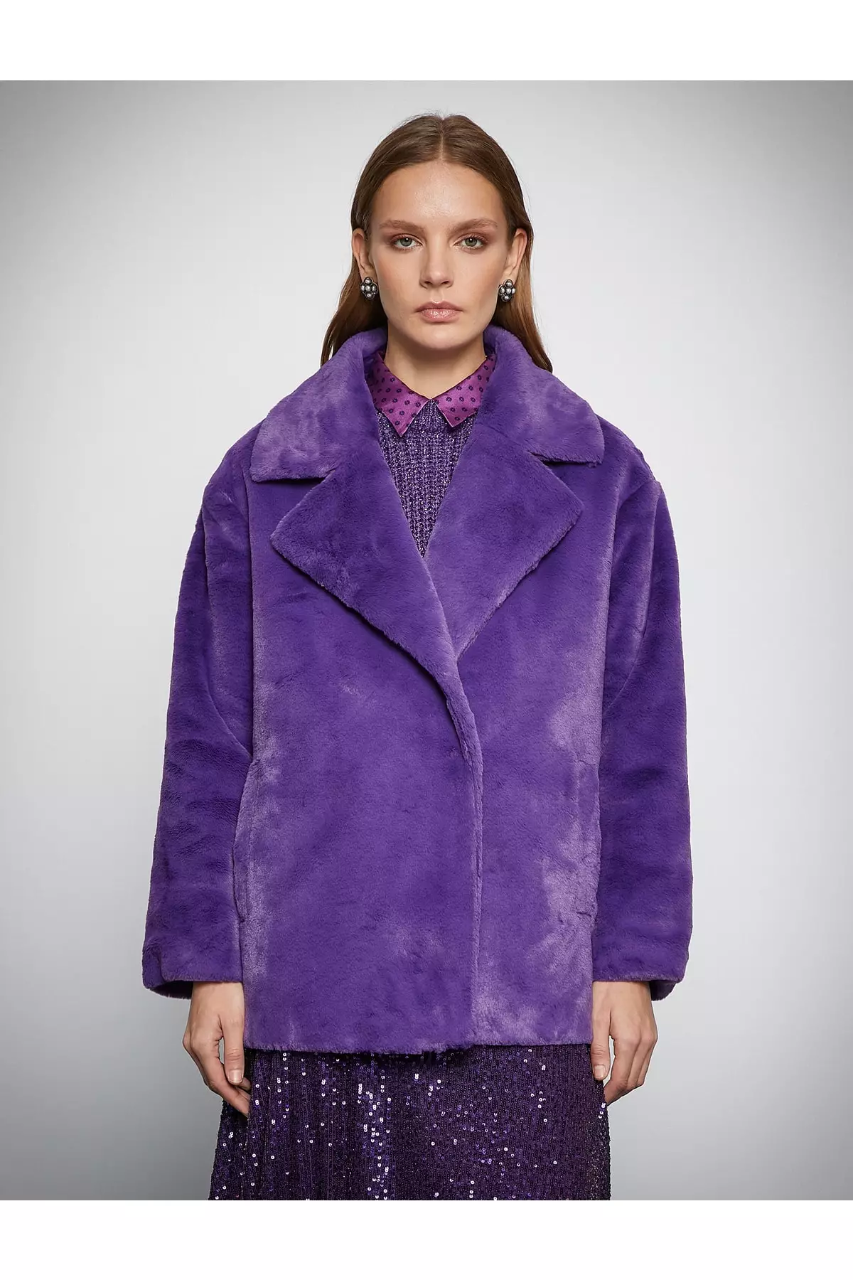 KOTON Oversized Plush Coat