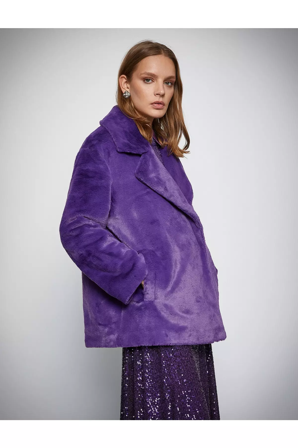 KOTON Oversized Plush Coat