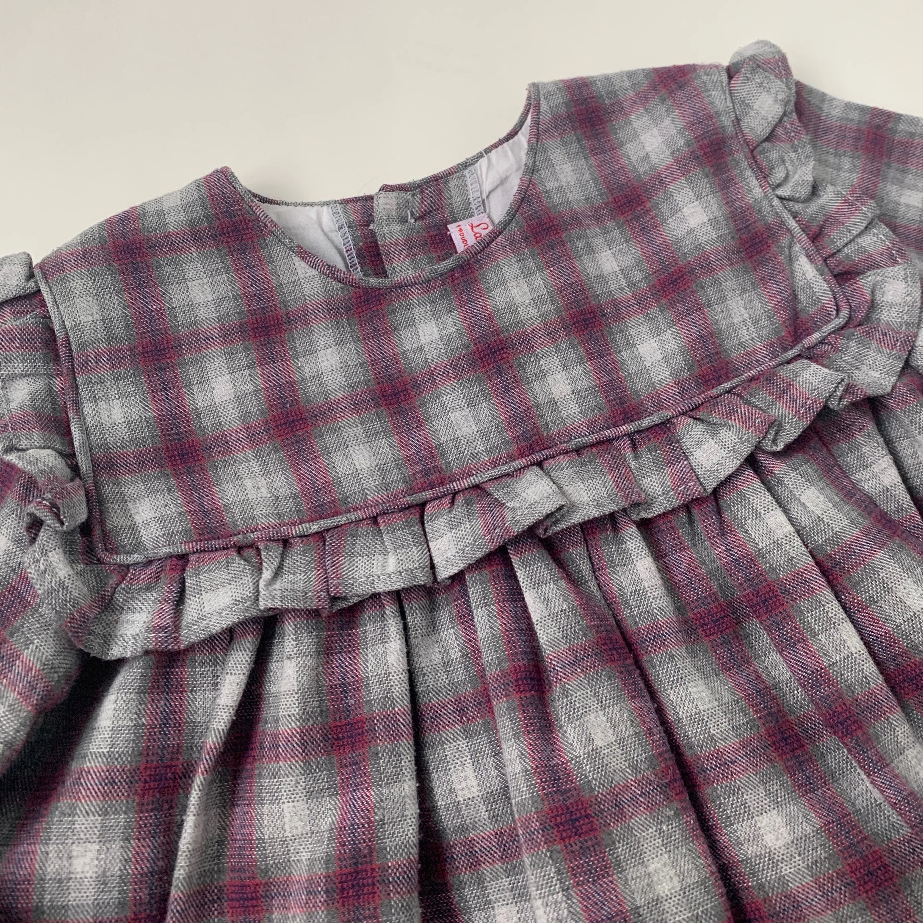 Tartan Dress With Frill for 3-Year-Olds by La Coqueta