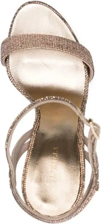 Le Silla Gwen 120mm Crystal-Embellished Sandals Gold