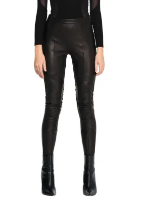 Black Leather Riding Leggings