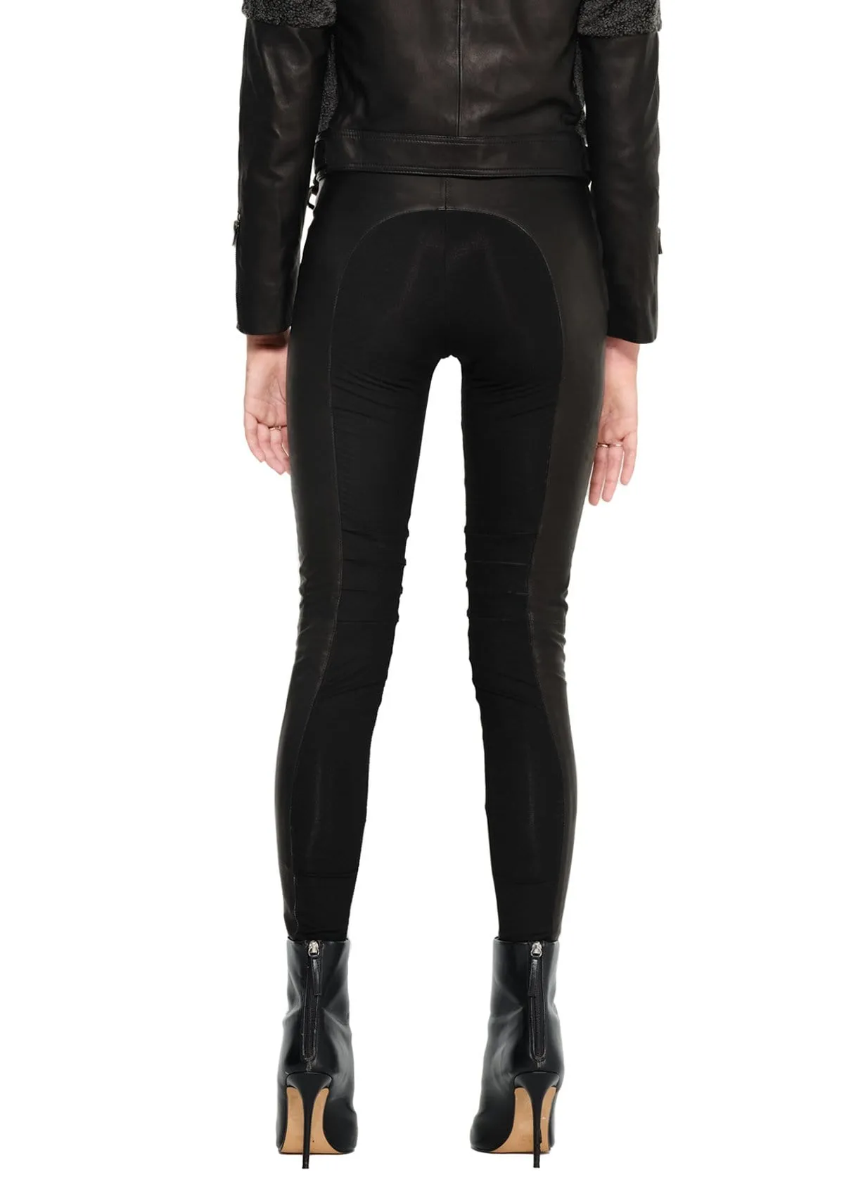 Black Leather Riding Leggings