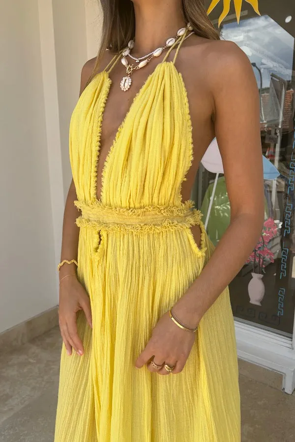 Lemon Yellow Lefkothea Dress