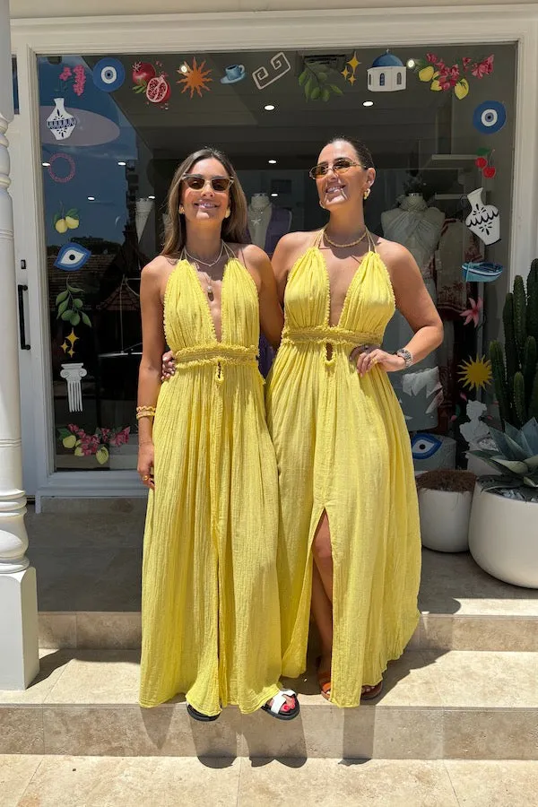 Lemon Yellow Lefkothea Dress