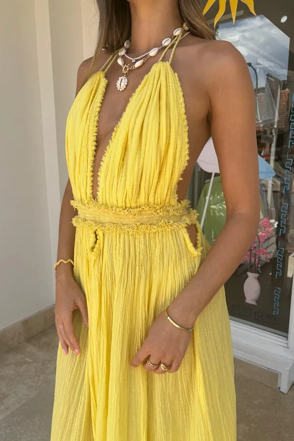 Lemon Yellow Lefkothea Dress