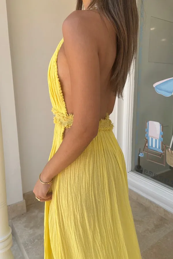 Lemon Yellow Lefkothea Dress