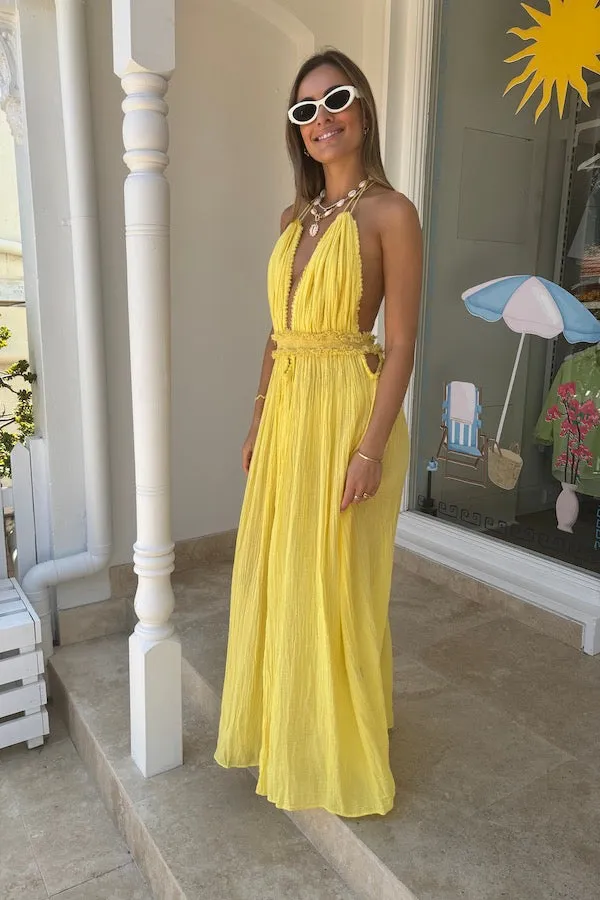 Lemon Yellow Lefkothea Dress