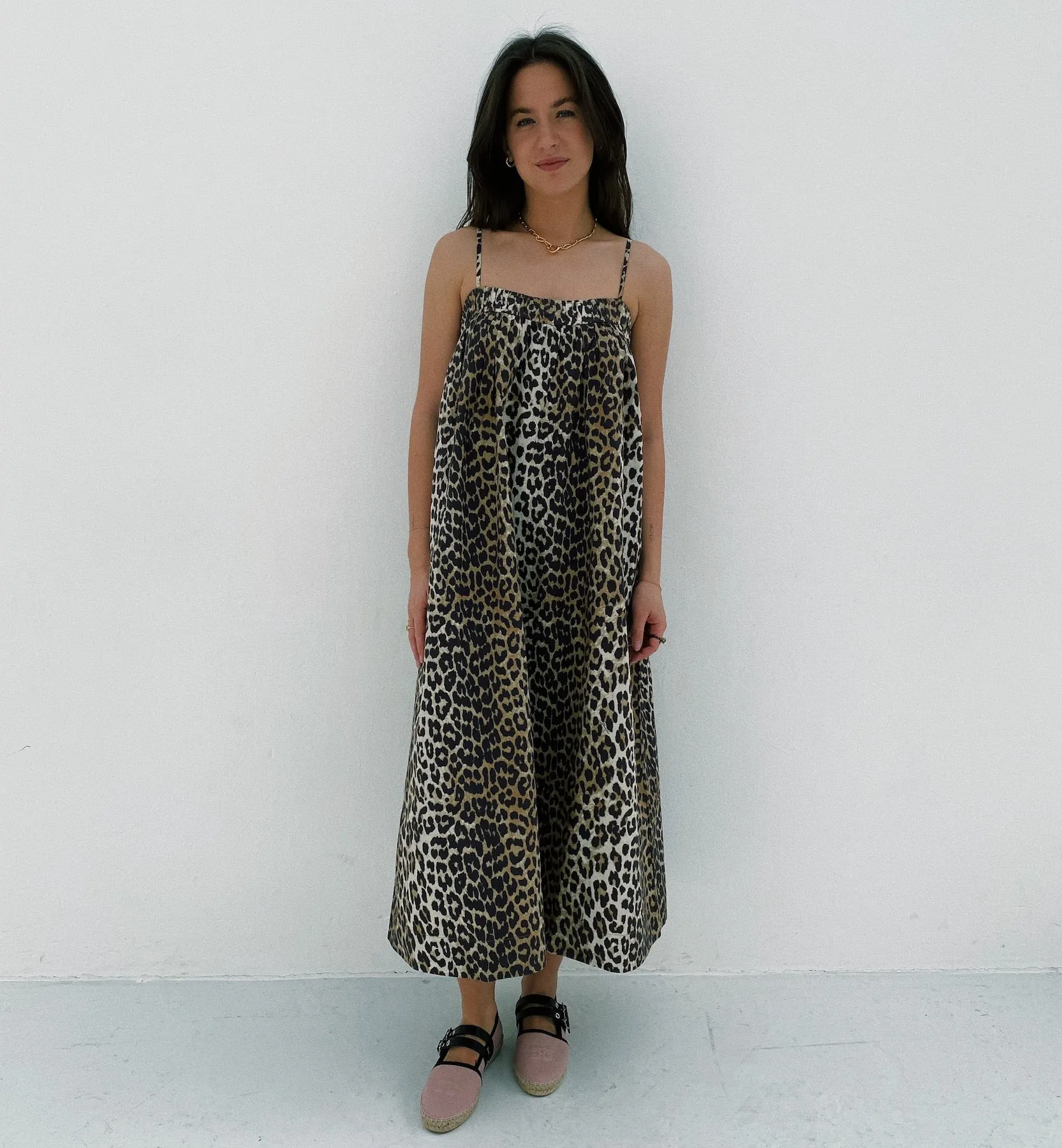 Leopard Print Midi Dress by GANNI