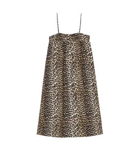 Leopard Print Midi Dress by GANNI