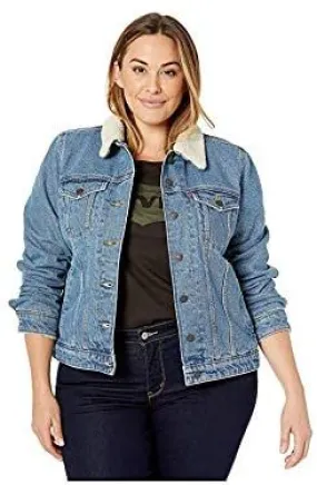 Levi's Women's Plus-size Sherpa Trucker Jackets - Doin' Fine in Outerwear