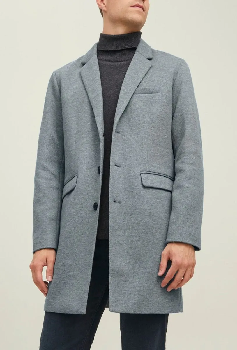 Light Grey Long Marco Coat Jacket by Jack & Jones