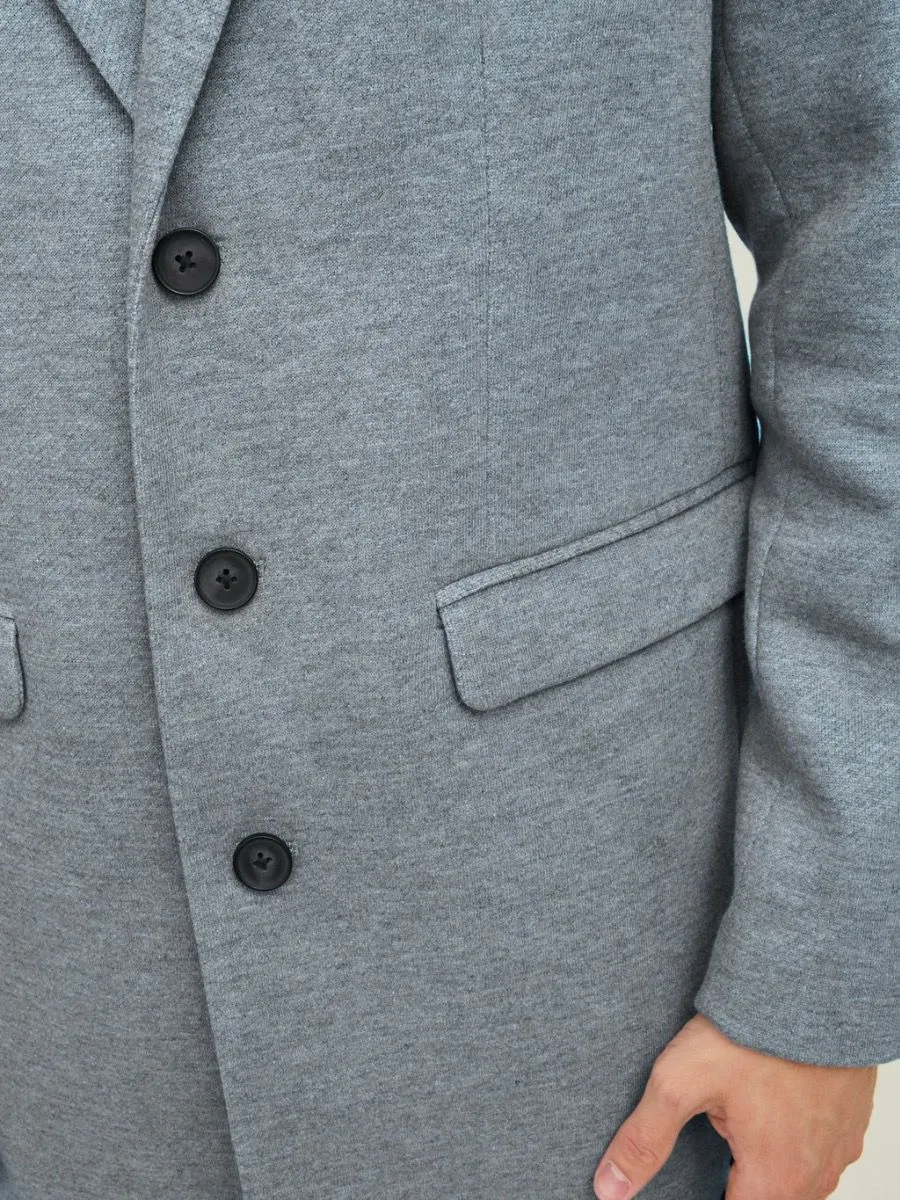 Light Grey Long Marco Coat Jacket by Jack & Jones