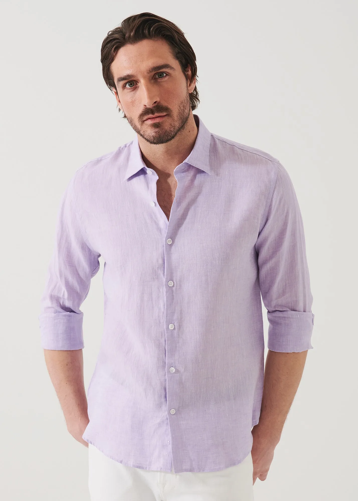 LINEN CHAMBRAY SHIRT - > Lightweight Linen Chambray Shirt