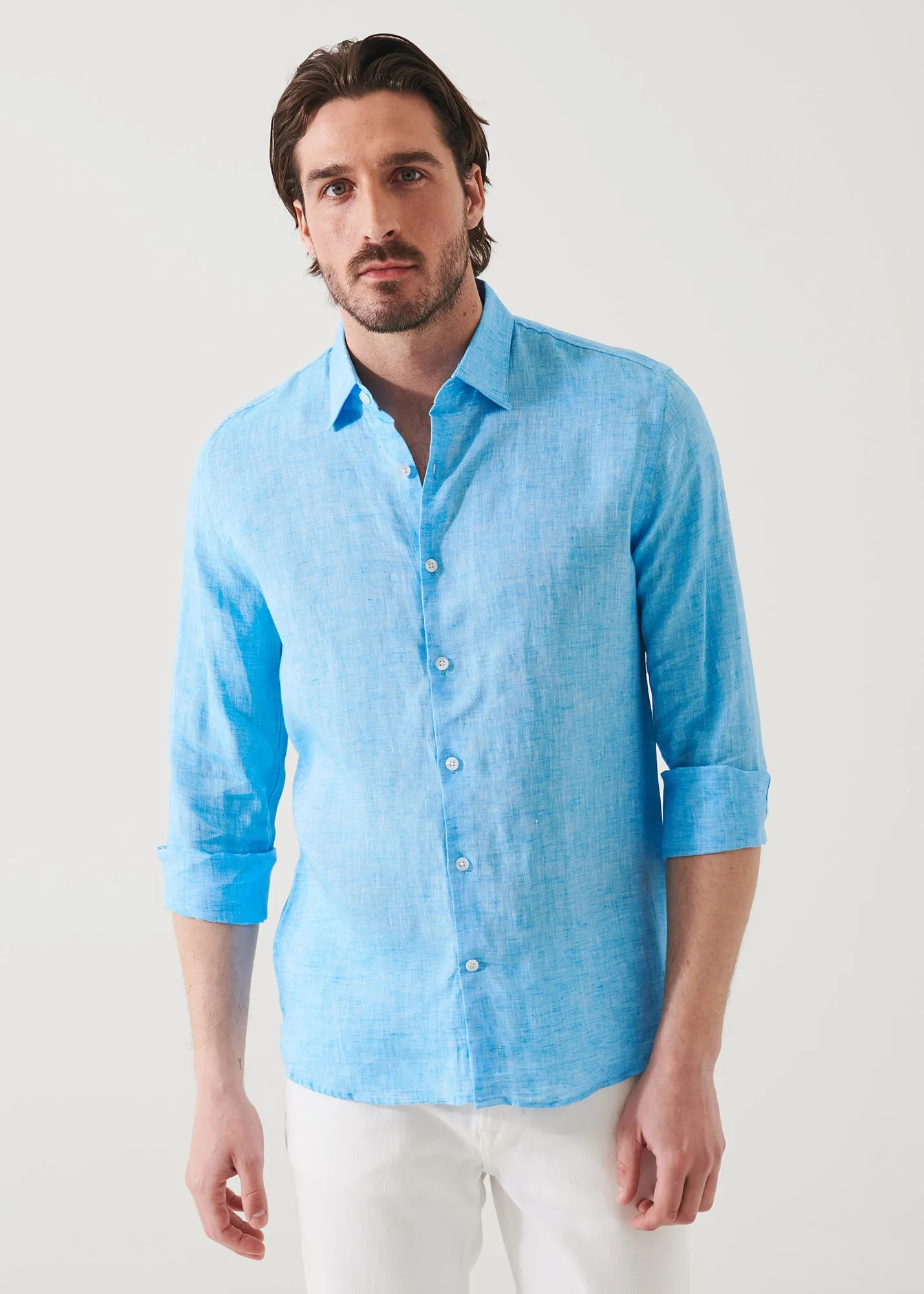 LINEN CHAMBRAY SHIRT - > Lightweight Linen Chambray Shirt