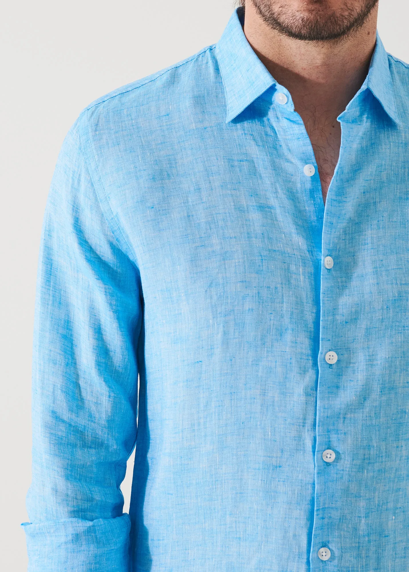 LINEN CHAMBRAY SHIRT - > Lightweight Linen Chambray Shirt