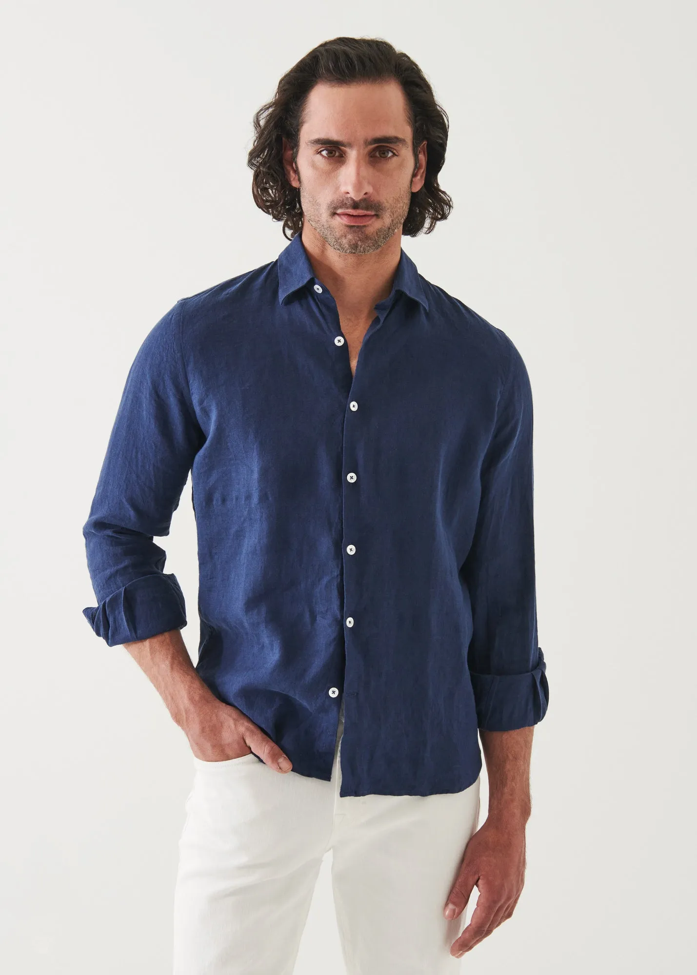 LINEN CHAMBRAY SHIRT - > Lightweight Linen Chambray Shirt