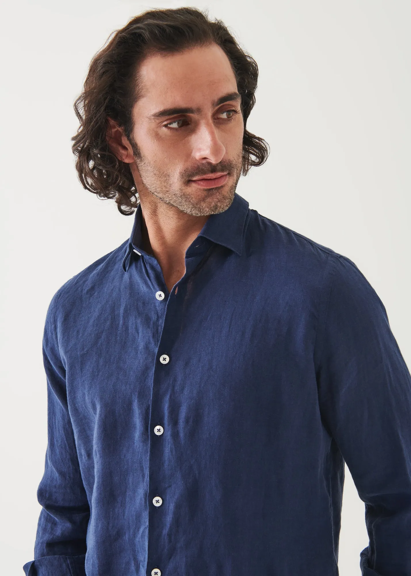 LINEN CHAMBRAY SHIRT - > Lightweight Linen Chambray Shirt